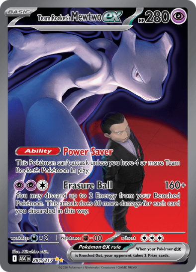 Team Rocket's Mewtwo ex 281/217 - Special Illustration Rare - Mega Evolution: Ascended Heroes