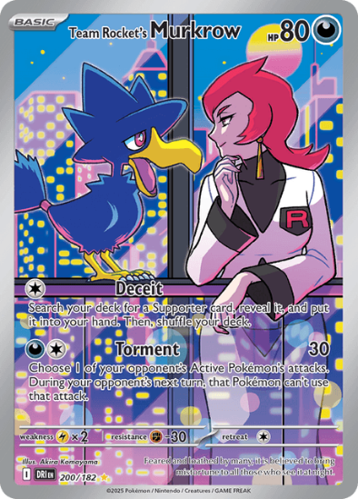 Team Rocket's Murkrow 200/182 - Illustration Rare - Scarlet & Violet Destined Rivals