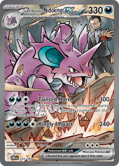 Team Rocket's Nidoking ex 233/182 - Special Illustration Rare - Scarlet & Violet Destined Rivals