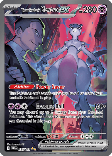 Team Rocket's Mewtwo ex 231/182 - Special Illustration Rare - Scarlet & Violet Destined Rivals