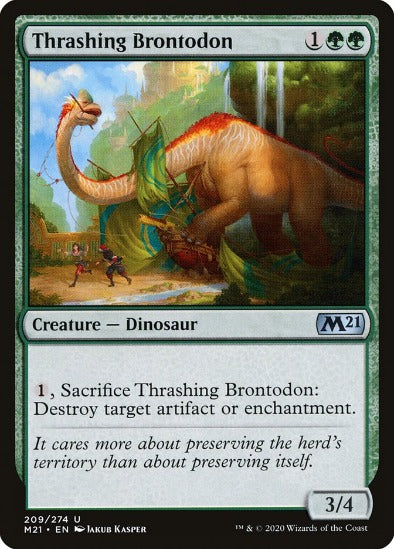 Thrashing Brontodon - Uncommon - Core Set 2021