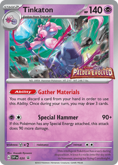 Tinkaton SVP 020 - Prerelease Holo Rare - Paldea Evolved Black Star Promo