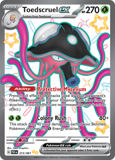 Toedscruel ex 213/091 - Shiny Ultra Rare - Scarlet & Violet Paldean Fates