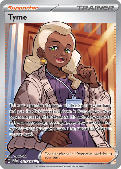 Tyme 143/131 - Full Art Ultra Rare - Scarlet & Violet: Prismatic Evolutions