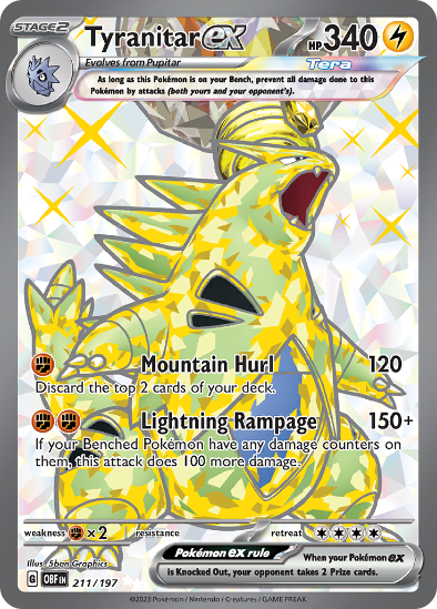 Tyranitar ex 211/197 - Full Art Ultra Rare - Scarlet & Violet Obsidian Flames