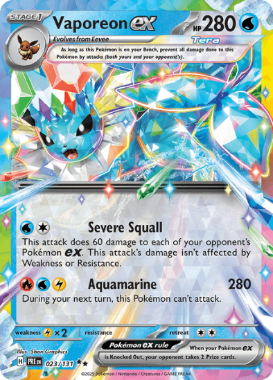 Vaporeon ex 023/131 - Ultra Rare - Scarlet & Violet: Prismatic Evolutions