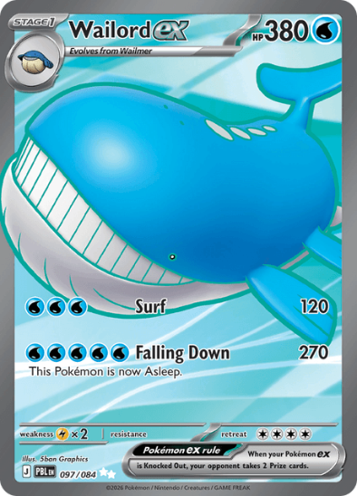 Wailord ex 097/084 - Full Art Ultra Rare - Mega Evolution: Pitch Black