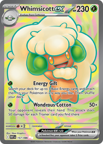 Pokémon trading card featuring Wondrous'Cotton with colorful border