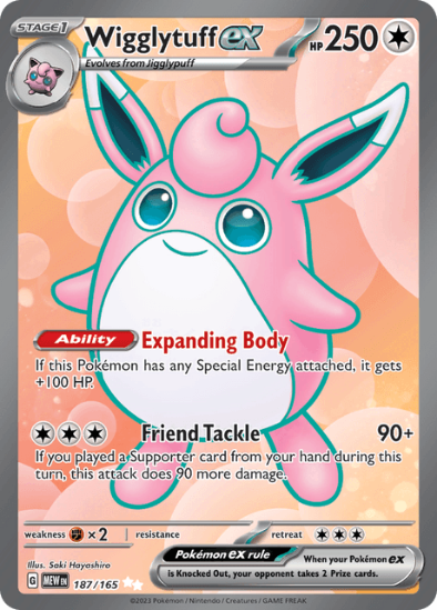 Wigglytuff ex 187/165 - Full Art Ultra Rare - Scarlet & Violet 151