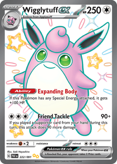 Wigglytuff ex 222/091 - Shiny Ultra Rare - Scarlet & Violet Paldean Fates