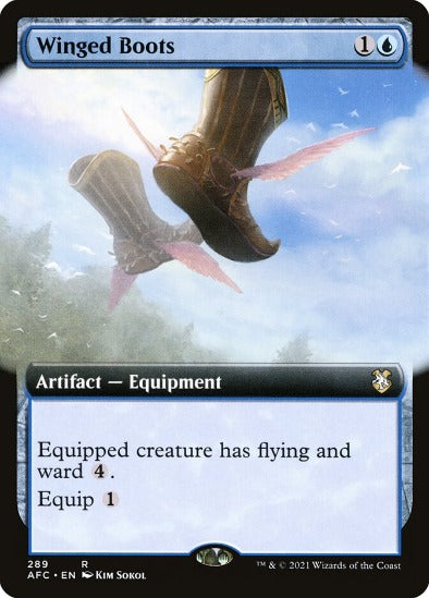 Winged Boots - Extended Art Rare - Forgotten Realms Commander