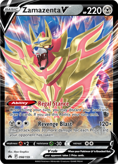 Zamazenta V 098/159 - Ultra Rare - Crown Zenith
