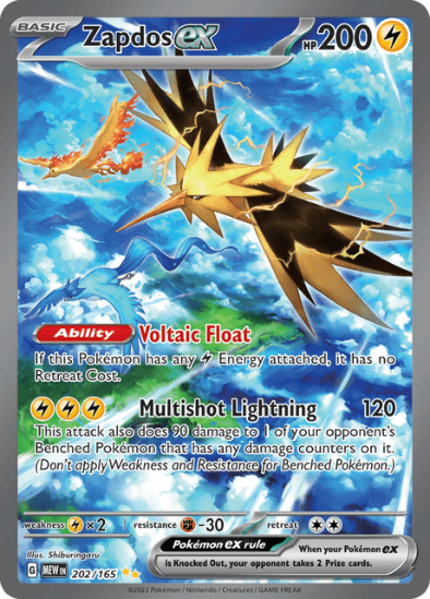 Zapdos ex 202/165 - Special Illustration Rare - Scarlet & Violet 151