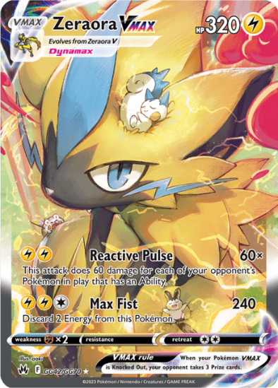 Zeraora VMAX GG42/GG70 - Full Art Ultra Rare - Crown Zenith