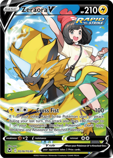 Zeraora V TG16/TG30 - Trainer Gallery Ultra Rare - Silver Tempest