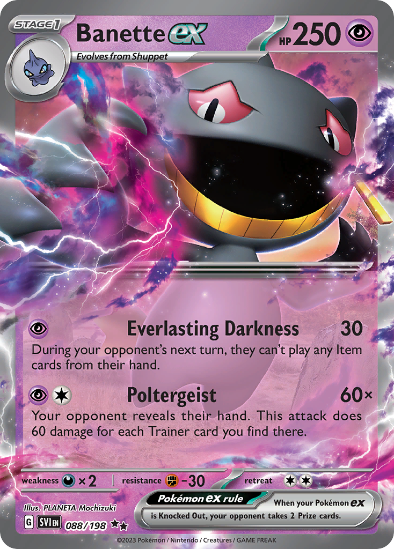 Banette EX 088/198 - Ultra Rare - Scarlet & Violet Base Set
