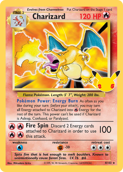 Charizard 4/102 - Classic Collection Holo Rare - Celebrations 25th Anniversary