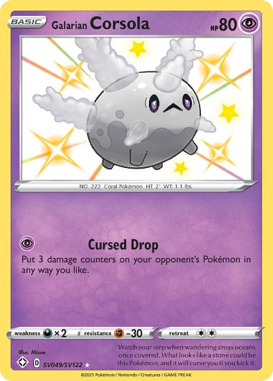 Galarian Corsola SV049/SV122 - Rare Shiny Holo - Shining Fates