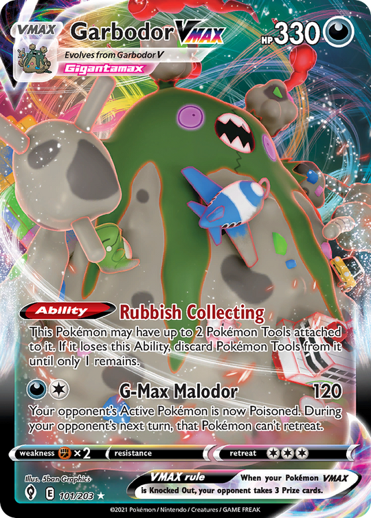 Garbodor VMAX 101/203 - Full Art Ultra Rare - Evolving Skies