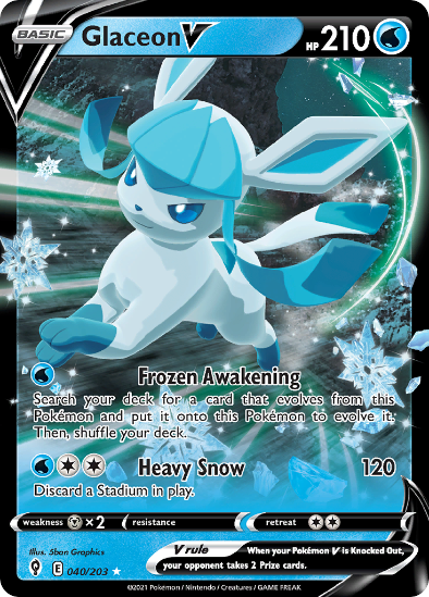 Glaceon V 040/203 - Ultra Rare - Sword & Shield Evolving Skies