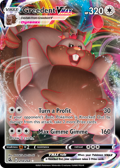 Greedent VMAX 218/264  - Full Art Ultra Rare - Fusion Strike