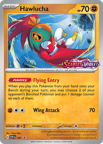 Hawlucha SVP 007 - Prerelease Holo Rare - Scarlet & Violet Black Star Promo