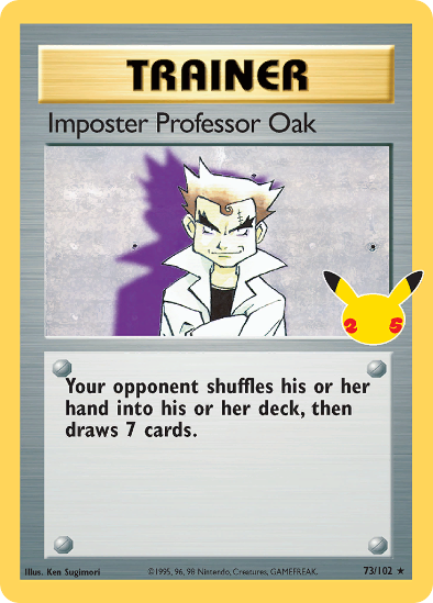 Imposter Professor Oak 73/102 - Holo Rare Classic Collection - Celebrations 25th Anniversary