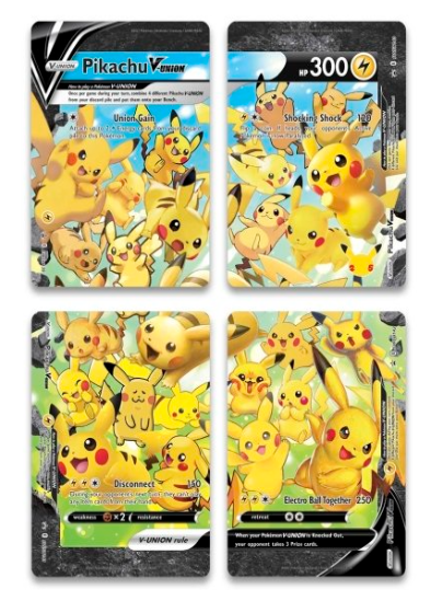 Pikachu V-Union SWSH139, 140, 141, 142 Complete Set  - Ultra Rare - Black Star Promo