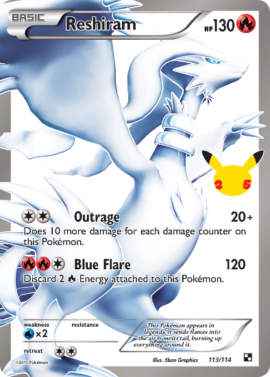 Reshiram 113/114 - Classic Collection Ultra Rare - Celebrations 25th Anniversary