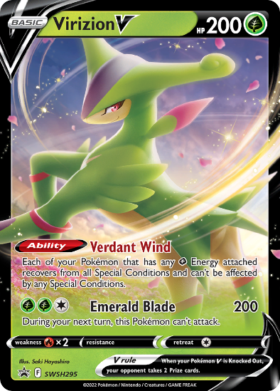 Virizion V SWSH295 - Ultra Rare - Sword & Shield Black Star Promo