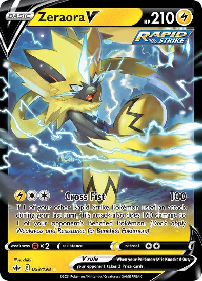 Zeraora V 053/198 - Ultra Rare - Sword & Shield Chilling Reign