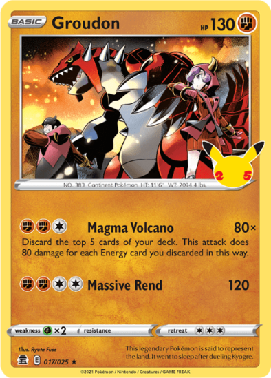 Groudon 017/025 - Holo Rare - 25th Anniversary Celebrations