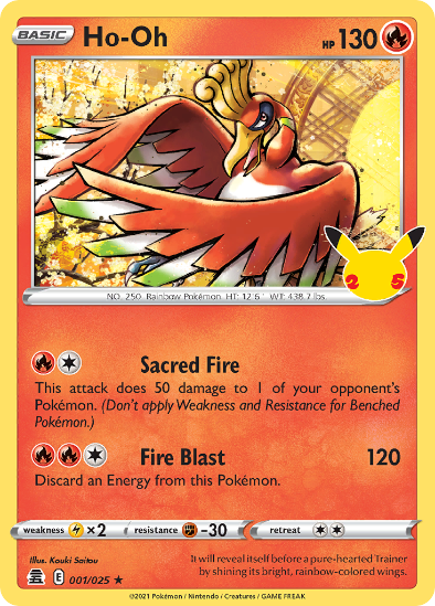 Ho-Oh 001/025 - Holo Rare - 25th Anniversary Celebrations