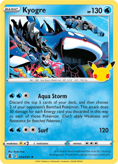 Kyogre 003/025 - Holo Rare - 25th Anniversary Celebrations