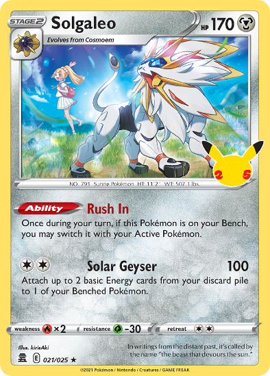 Solgaleo 021/025 - Holo Rare - 25th Anniversary Celebrations