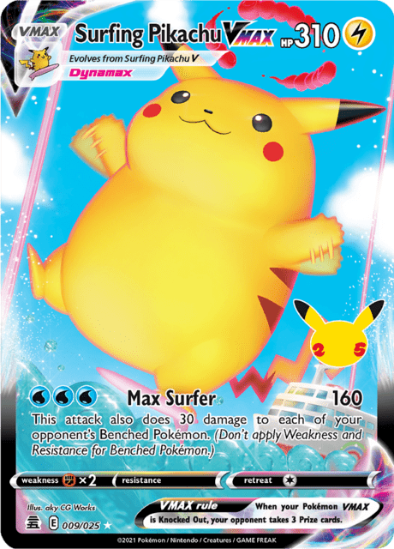 Surfing Pikachu VMAX 009/025 - Full Art Ultra Rare - Celebrations