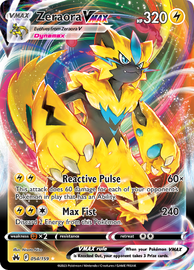 Zeraora VMAX 054/159 - Full Art Ultra Rare - Crown Zenith